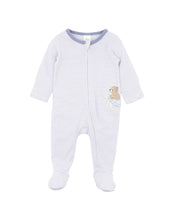 Load image into Gallery viewer, Bébé Axel Stripe Organic LS Zip Romper