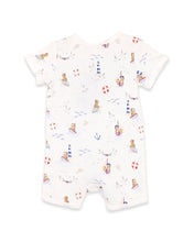 Load image into Gallery viewer, Bébé Axel Print Organic SS Zip Romper