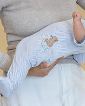 Load image into Gallery viewer, Bébé Axel Stripe Organic LS Zip Romper