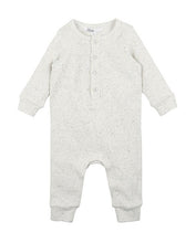 Load image into Gallery viewer, Bébé Blue Speckle Rib LS Romper