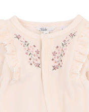 Load image into Gallery viewer, Bébé Flossy Embroidered Velour LS Romper