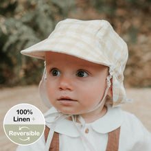 Load image into Gallery viewer, Bedhead 'Lounger' Baby Reversible Flap Sun Hat - Flynn / Flax