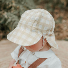 Load image into Gallery viewer, Bedhead 'Lounger' Baby Reversible Flap Sun Hat - Flynn / Flax