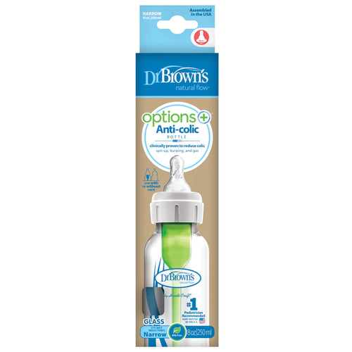 Dr. Brown’s™ Options+™ Anti Colic GLASS Narrow-Neck Baby Bottle - assorted sizes