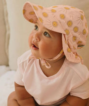 Load image into Gallery viewer, Acorn Sunshine Flap Hat | Peach and Gold