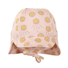 Load image into Gallery viewer, Acorn Sunshine Flap Hat | Peach and Gold