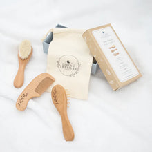 Load image into Gallery viewer, Living Textiles 3pc Wooden Brush & Comb Set