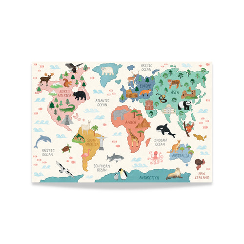 Mindful & Co Kids - World Map Print