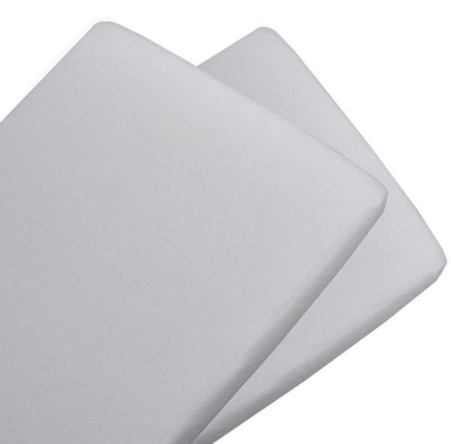 Living Textiles 2 Pack Cotton Jersey Bassinet Fitted Sheet - White/White - www.bebebits.com.au