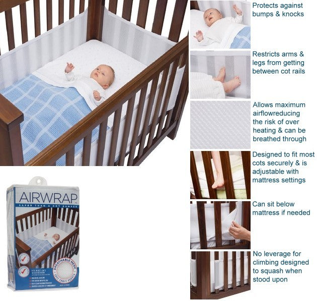 Airwrap mesh cot on sale bumper