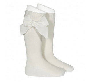 Cóndor Knee High Socks with Velvet Bow - assorted