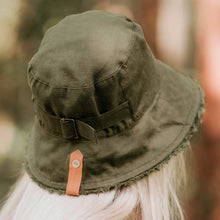 Load image into Gallery viewer, Bedhead 'Traveller' Adults Frayed Bucket Hat - Gwen/Moss