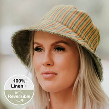 Load image into Gallery viewer, Bedhead 'Traveller' Adults Frayed Bucket Hat - Gwen/Moss