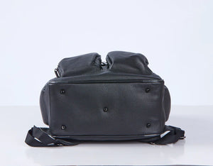 OiOi Genuine Leather Nappy Backpack - Jet Black