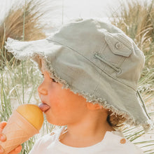 Load image into Gallery viewer, Bébé Khaki Linen Sun Hat