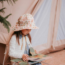 Load image into Gallery viewer, Bedhead 'Sightseer' Girls Wide-Brimmed Sun Bonnet - Peony / Maize