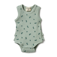 Load image into Gallery viewer, wilson + frenchy Organic Rib Ruffle Bodysuit - Falling Leaf