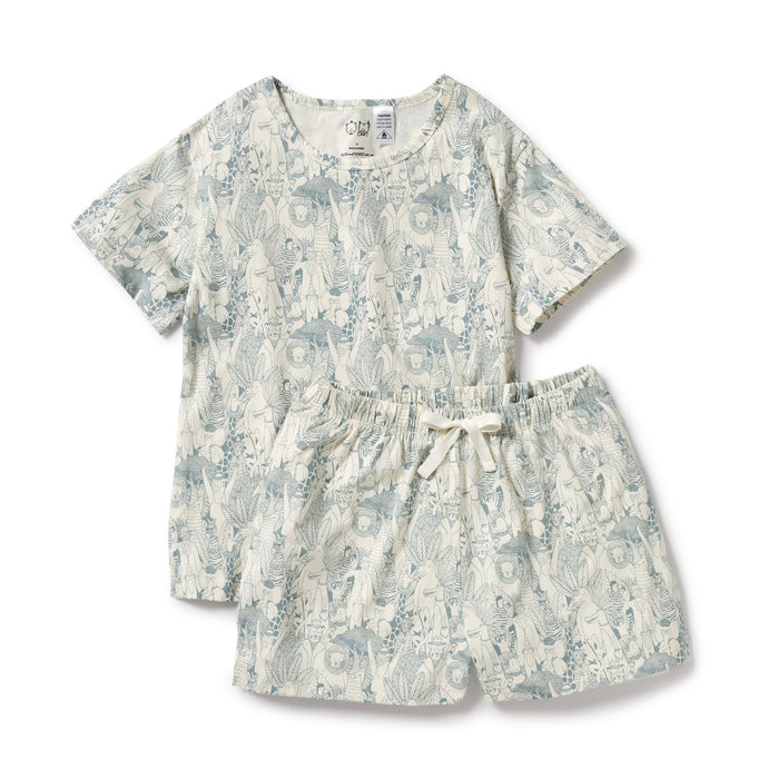 wilson + frenchy Organic Womens Shortie PJ's - Hello Friends