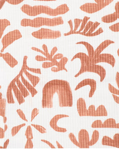 fox & finch Abstract Oasis Print Caramel Romper