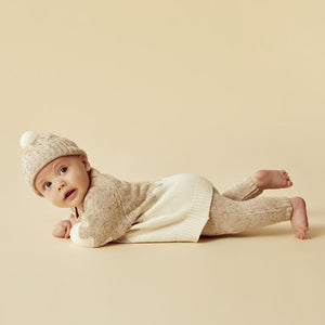 wilson + frenchy Almond Fleck Knitted Jacquard Jumper & Knit Legging Set