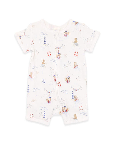 Bébé Axel Print Organic SS Zip Romper