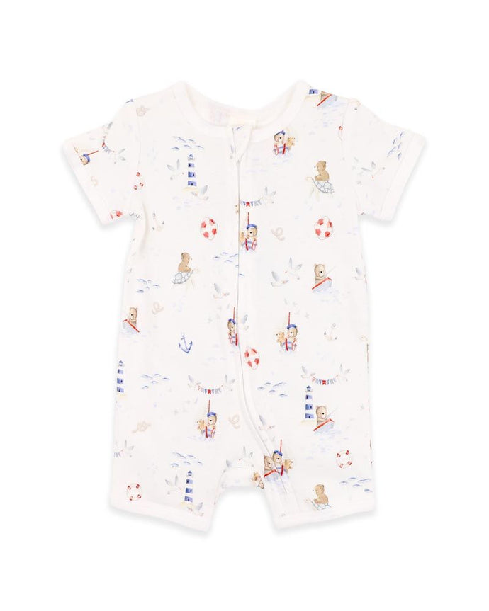 Bébé Axel Print Organic SS Zip Romper
