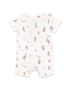 Bébé Axel Print Organic SS Zip Romper