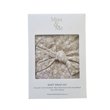 Load image into Gallery viewer, Mini &amp; Me Organic Jersey Baby Wrap &amp; Headband Set