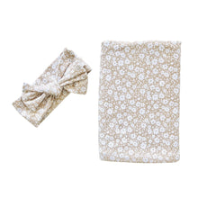Load image into Gallery viewer, Mini &amp; Me Organic Jersey Baby Wrap &amp; Headband Set