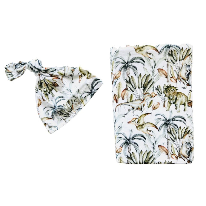 Mini & Me Organic Jersey Baby Wrap & Beanie Set