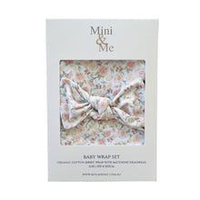 Load image into Gallery viewer, Mini &amp; Me Organic Jersey Baby Wrap &amp; Headband Set