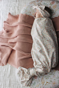 Mini & Me Organic Jersey Baby Wrap & Headband Set
