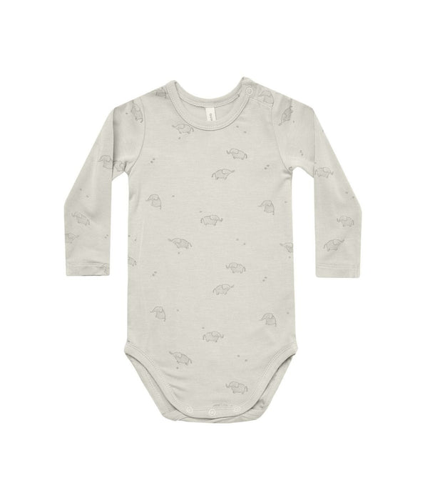 Quincy Mae bamboo bodysuit || elephants