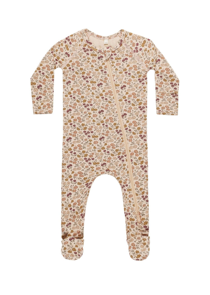 Quincy Mae Bamboo Zip Footie || Posy