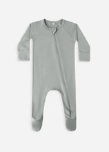 Load image into Gallery viewer, Quincy Mae Bamboo Zip Footie || Steel Blue