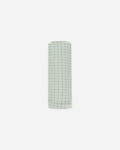 Quincy Mae Bamboo Swaddle || Sage Grid