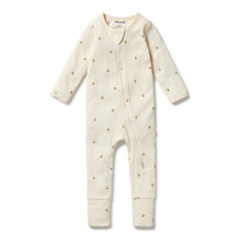 Load image into Gallery viewer, wilson + frenchy Organic Zipsuit with Feet | Bee Mine