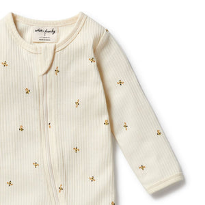 wilson + frenchy Organic Zipsuit with Feet | Bee Mine