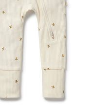 Load image into Gallery viewer, wilson + frenchy Organic Zipsuit with Feet | Bee Mine