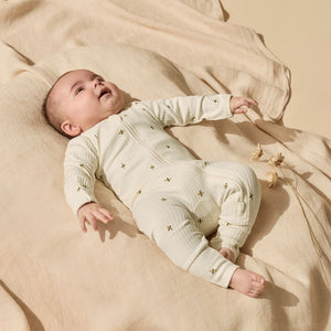 wilson + frenchy Organic Zipsuit with Feet | Bee Mine