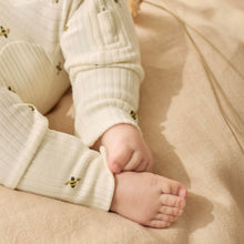 Load image into Gallery viewer, wilson + frenchy Organic Zipsuit with Feet | Bee Mine