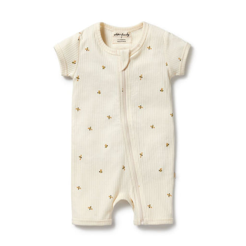 wilson + frenchy Organic Boyleg Zipsuit | Bee Mine