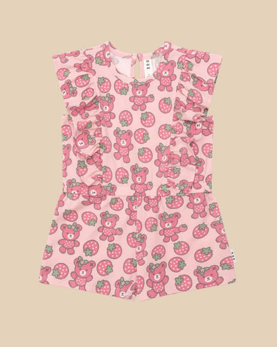 HUXBABY Berry Bear Frill Playsuit