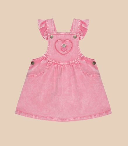 HUXBABY Berry Vintage Pinafore Dress