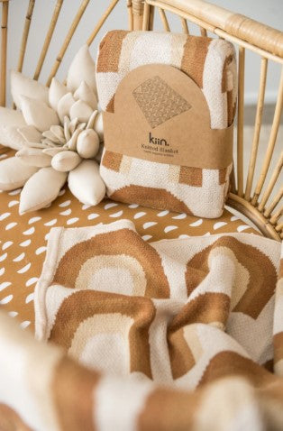 Kiin. Organic Cotton Knitted Blanket - Rainbow