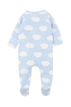 Load image into Gallery viewer, Bébé Blue Cloud Jacquard LS Onesie
