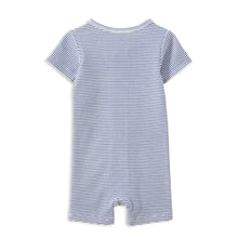 Load image into Gallery viewer, Milky Rib Zip Romper | Blue Stripe