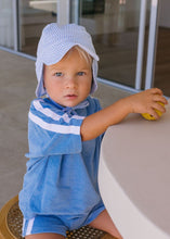 Load image into Gallery viewer, Acorn Soft Jersey Flap Cap | Blue Sprinkle