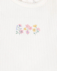 Bébé Bonnie Organic Embroidered Bodysuit