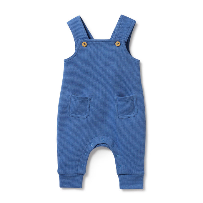 wilson + frenchy Brilliant Blue Organic Waffle Overall